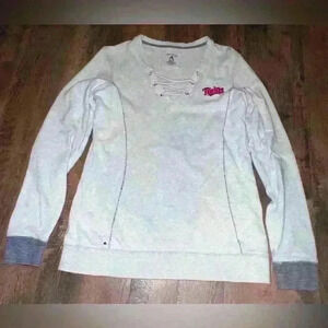 Antigua Minnesota Twins off white sweater with tie neck detail